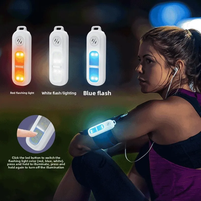 ไฟกระพริบสี่สีสัญญาณเตือนภัยส่วนบุคคลแบบชาร์จไฟได้ 130DB ไซเรนเสียงดังป้องกันตัวเองโคมไฟเรืองแสงไฟแฟลชกันน้ำ
