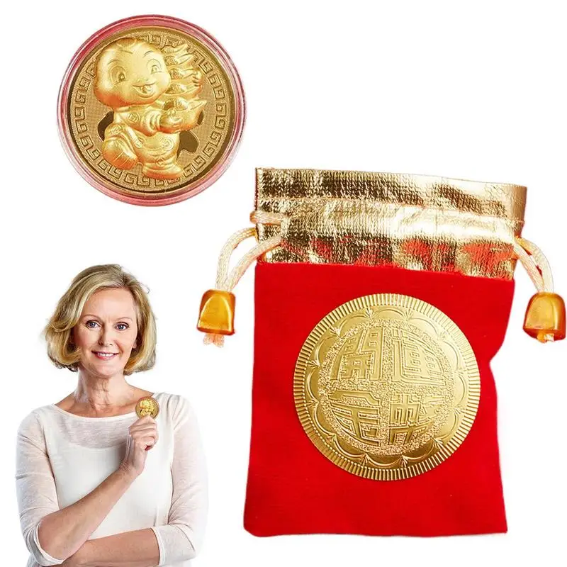 2025 Snake Year Collectibles New Year Lucky Coin Year Of The Snake Chinese Lunar New Year Collectible Gold plated Coin for home