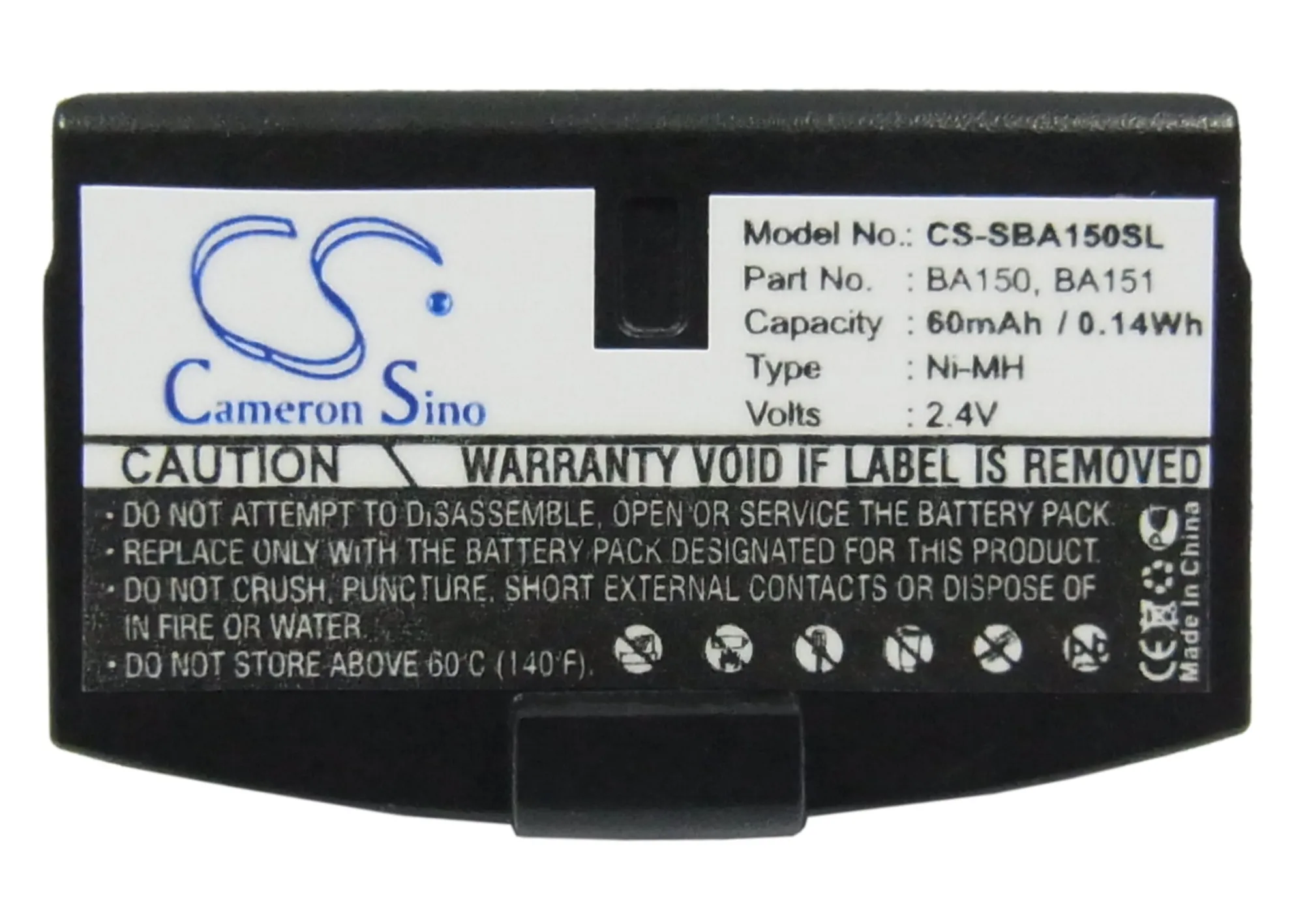 Wireless Headset 60mAh Battery for Sennheiser BA150 BA151 BA152 WEST-BA151 SET-20 Williams Sound BATAP97A WIRRX16 WIRRX238