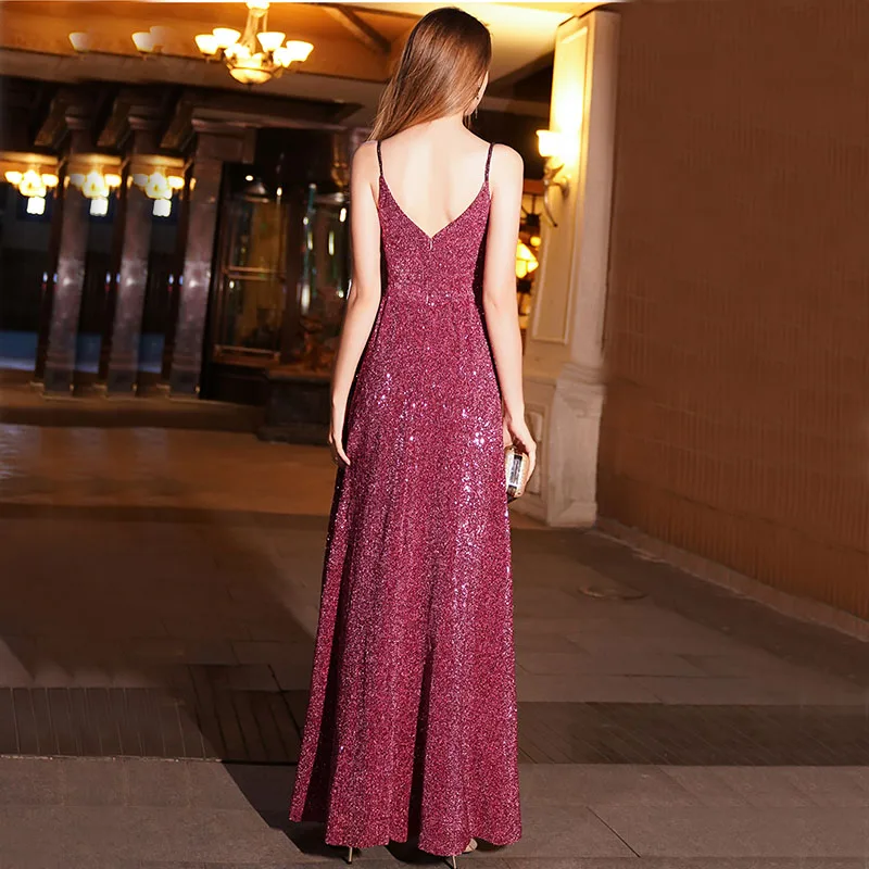 DongCMY 2024 New High-end Elegant Long V Lead Prom Dress Wedding Party Dress Noble Slimming Elegant Woman Gala Gown