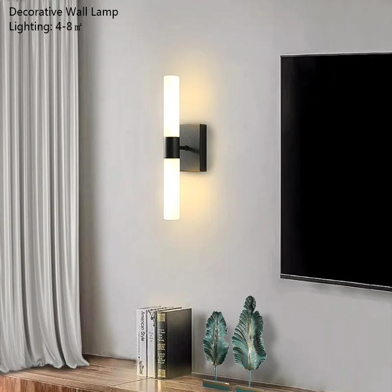 Imagem -04 - White Glass Led Wall Lamp para Home Decor tv Wall Light Luz de Parede Decorativa Usado para Cabeceira do Corredor Espelho de Escadas Laterais e Escadas 90260v