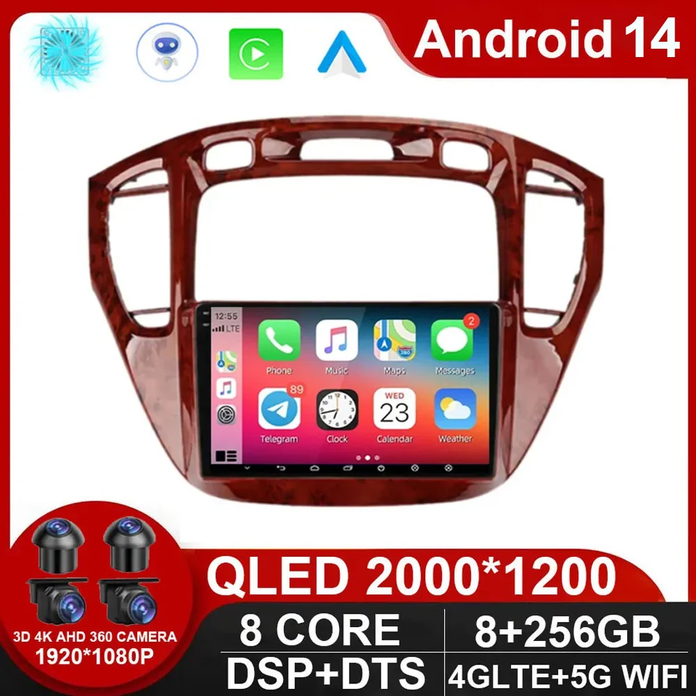 

Android 14 Car Radio For Toyota Highlander 1 XU20 2001 - 2007 Multimedia Video Player Navigation Stereo 2 Din DVD Head Unit