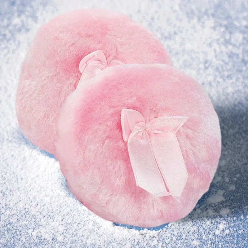 Pluszowe gąbeczki do makijażu Profesjonalne okrągłe gąbeczki kosmetyczne z kokardką Miękkie puszyste gąbeczki do pudru w proszku Urocze gąbeczki z kokardką do podkładu Makijaż Uroda
