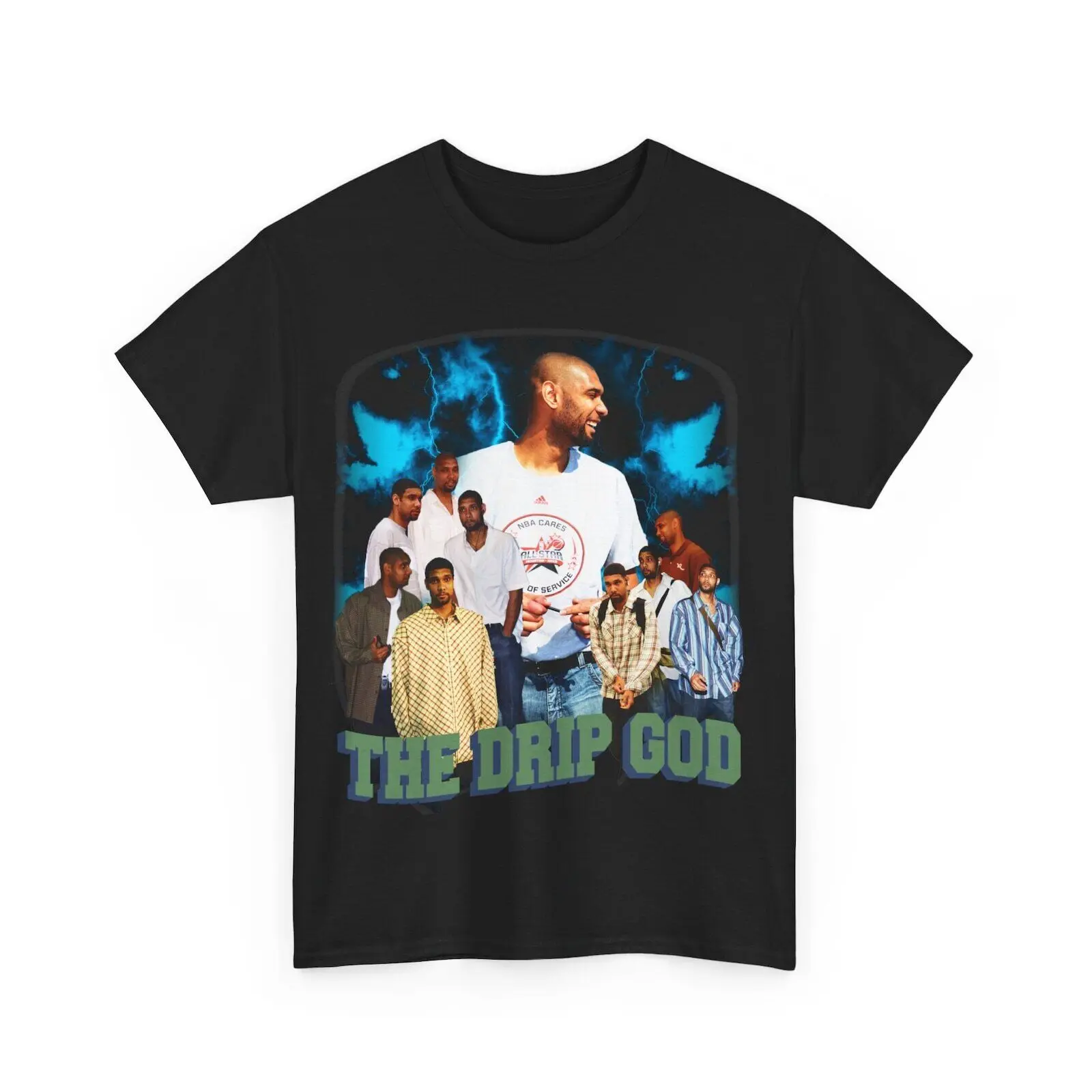 Camiseta de Rap de estilo Vintage, Camiseta con estampado de God Tim Duncan, Top informal de Hip Hop