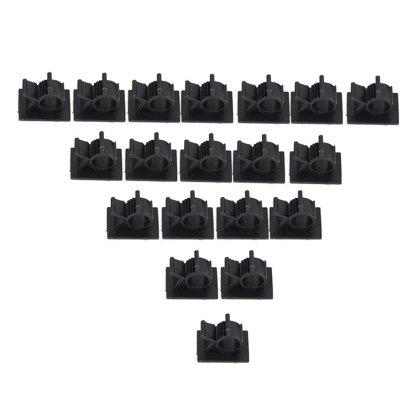 40Pcs Black Verstelbare Plastic Kabel Klemmen Zelfklevende Auto Kabel Clips Draad Organisator