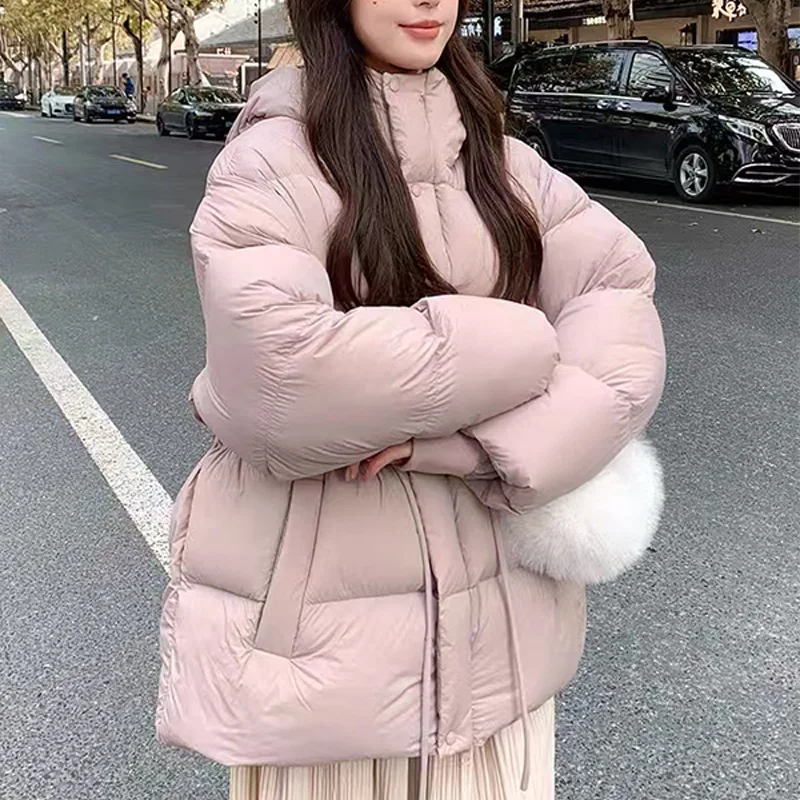 

Женское пуховое пальто Explosions, новинка 2026, зимняя короткая теплая куртка с хлопковой подкладкой, свободное пальто с капюшоном, женское модное пальто