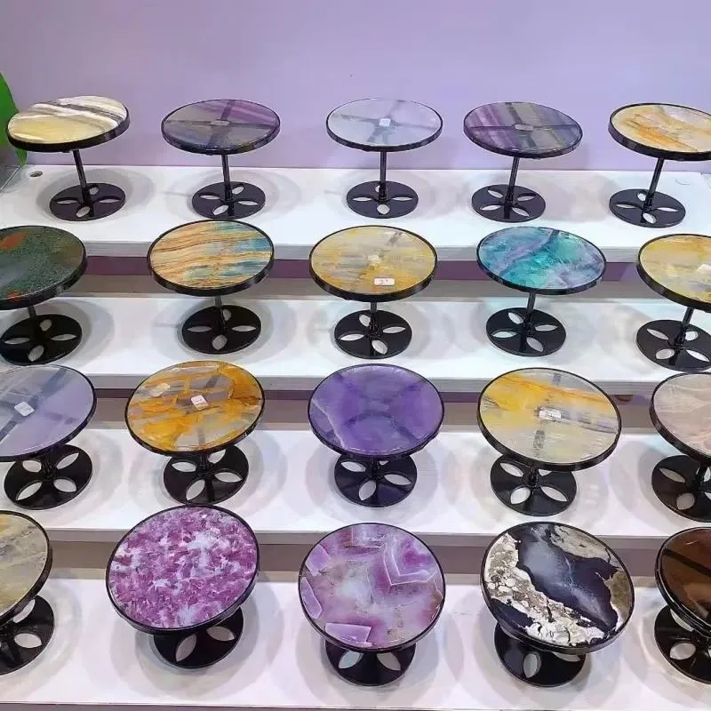 Wholesale Rotating Display Stand for Crystal Crafts Ornaments Healing Stone Mixed Material Colorful Turntable Hot Selling