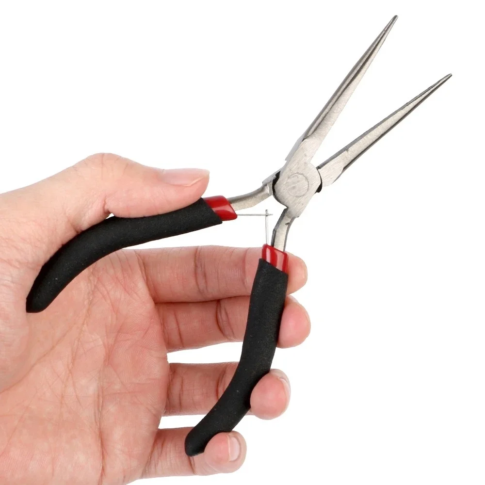 1pc Long Nose Plier Needle Repair Hand Tool Precision Anti-slip Handle Long Nose Plier Multi Tool Household DIY Handcraft Repair
