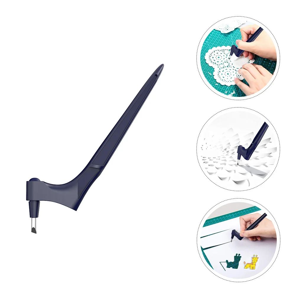 Stainless Steel Rotating Craft Cutting Tool 360 Degree Easy Grip Handle for Paper Craft Artwork DIY Projects