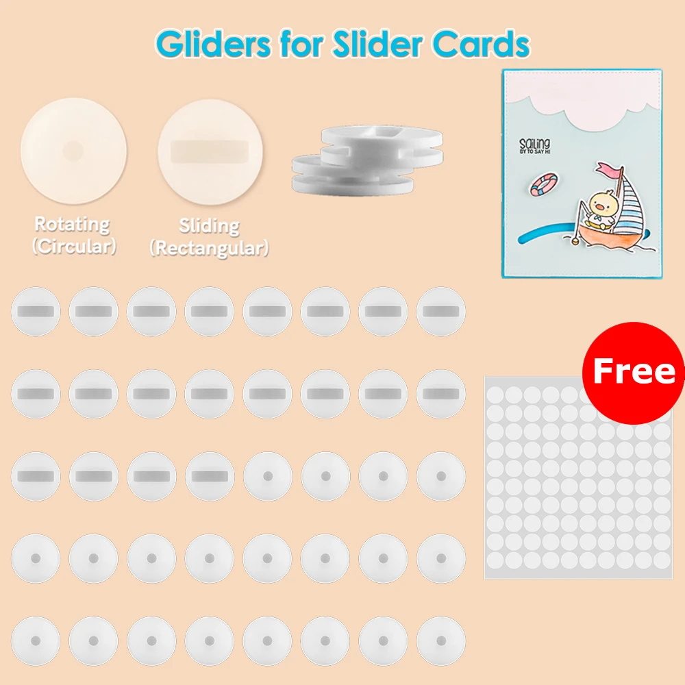 Must-have Gliders for Slider Cards Rotating Sliding Track Slider Dies for DIY Scrapbooking Pull Cards Making Tool 2023 Hot Sale