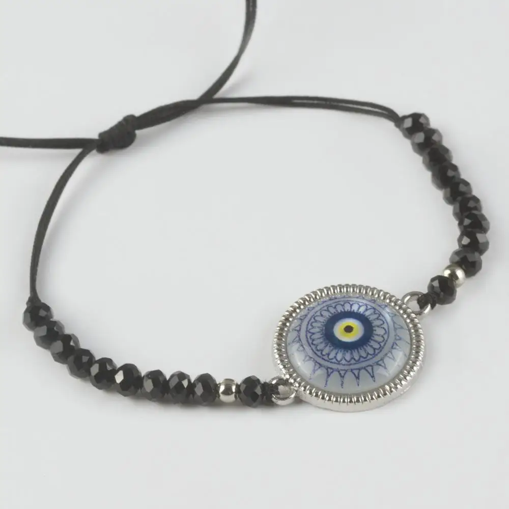 Evil eye Figured Pearl Crystal Bracelet