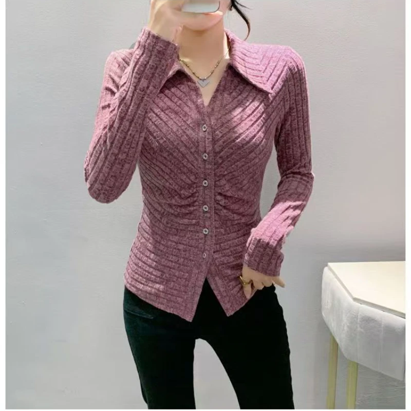 

Simple Tunic Woman T Shirts Women Clothes Solid Color Fashion Tees Temperament Crop Tops 2024 Ropa Mujer Fashion Korean T-shirt