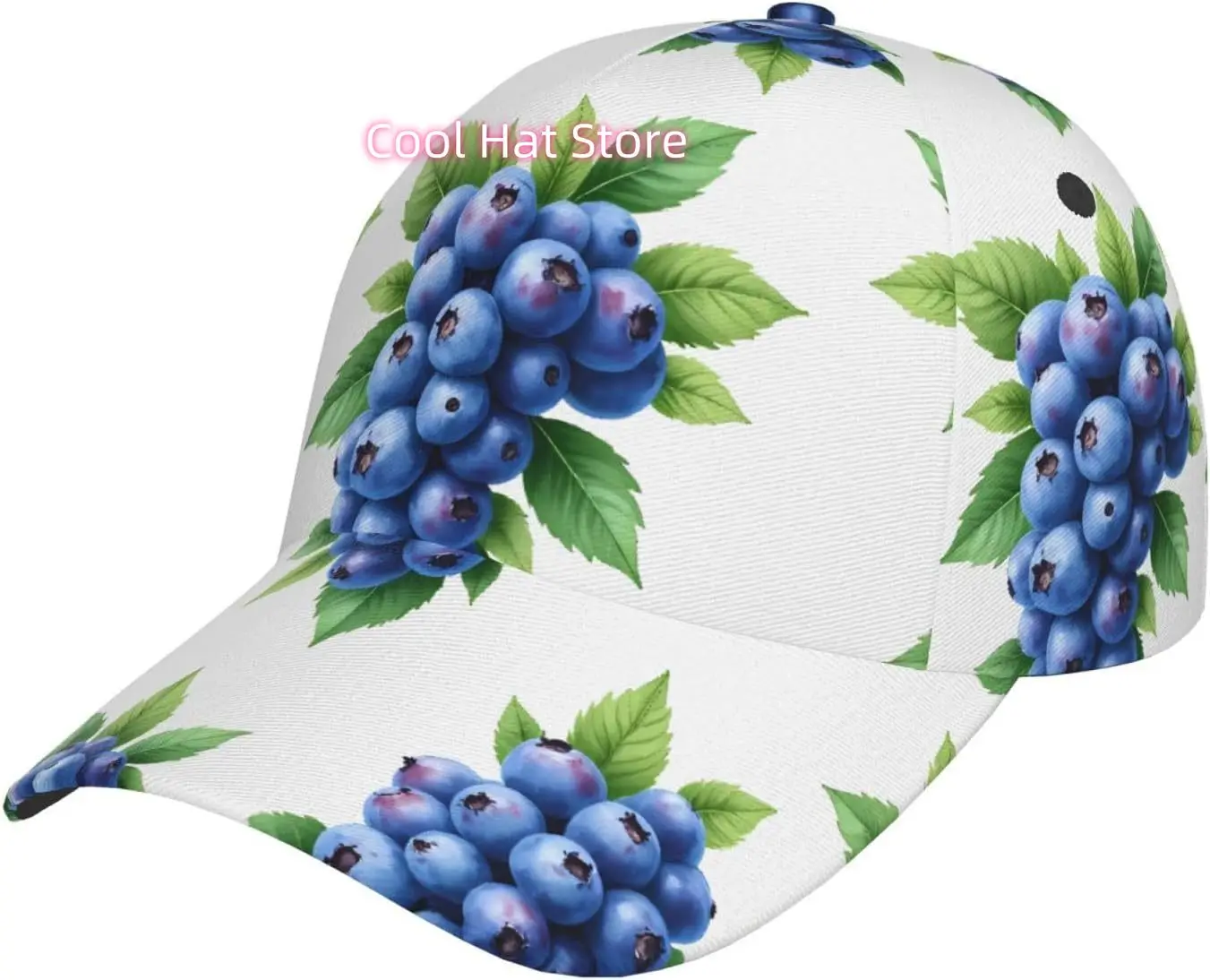 Grape Pattern Baseball Cap Adjustable Cotton Baseball Hat for Sports, Outdoor, Travel Gifts for Men