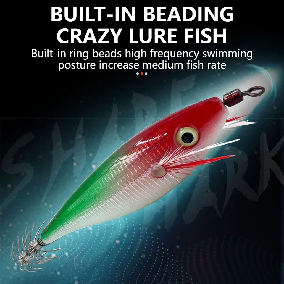 WALK FISH 3Pcs 10g/10cm Shrimp Fishing Lure Squid Jig Prawn Luminous Artificial Spinner Lure Cuttlefish Octopus Fishing Tackle