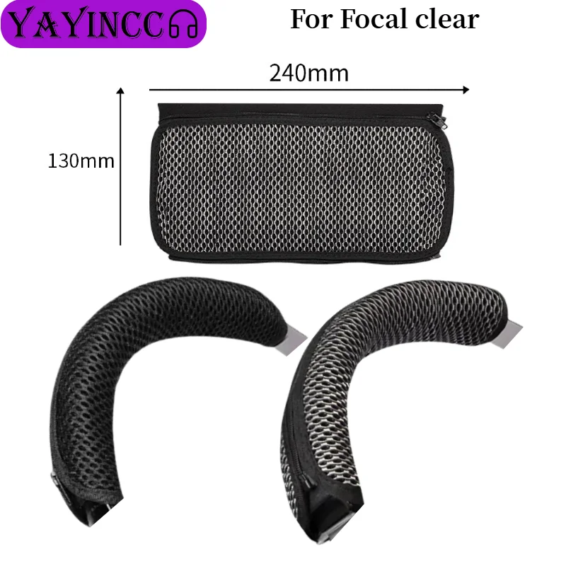 

Replacement Headband Cover For Focal clear Headphones Mesh fabric zipper head beam protective cover