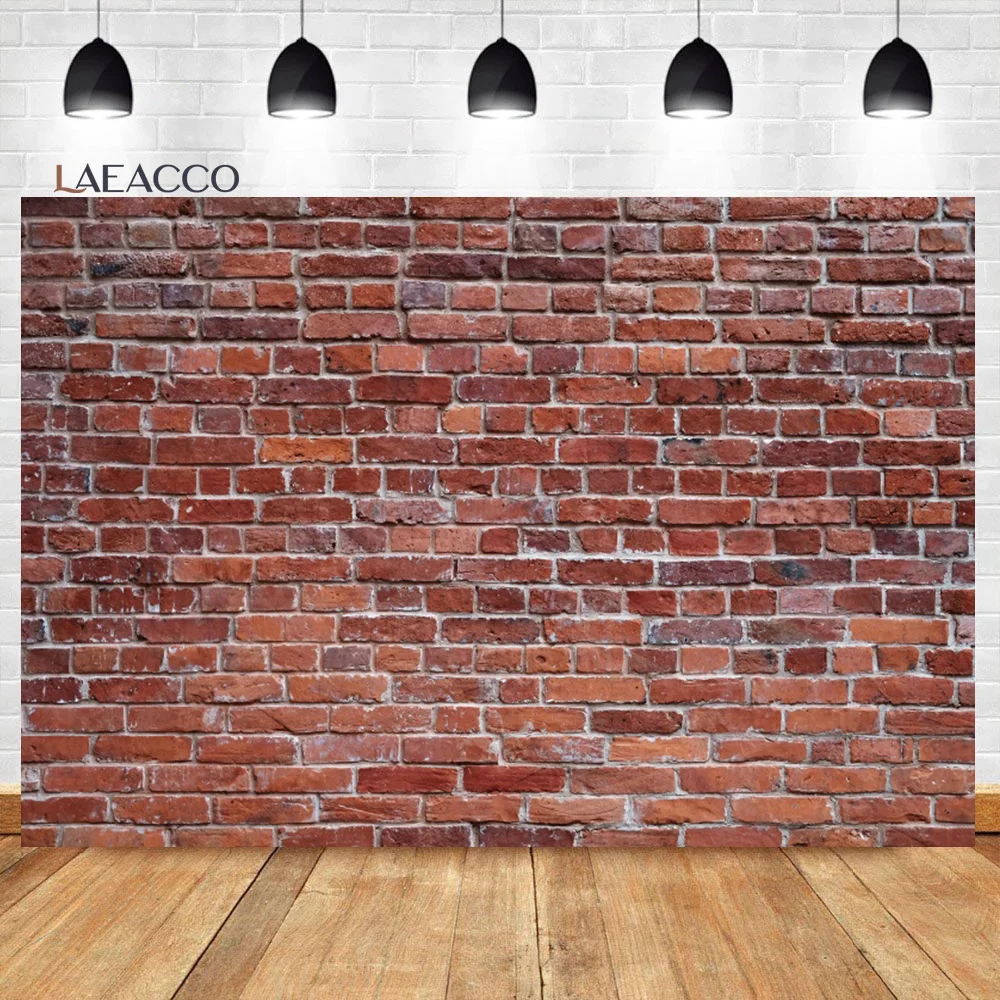 Laeacco Red Brick Wall Photography Backdrop Baby Birthday Party Wedding Graduation Home Decor Portrait Background Photo Studio