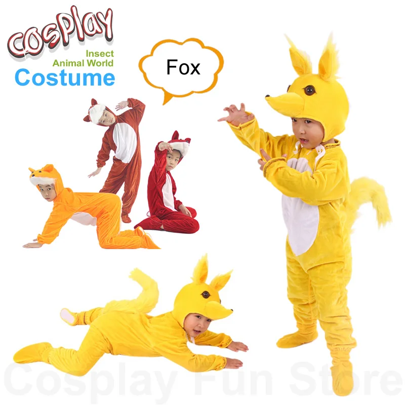 

Kids Cosplay Fox Costumes Performance Animals Clothing Cartoon Jumpsuits Children's Party Stage Play Onisie Dancing Dress Show