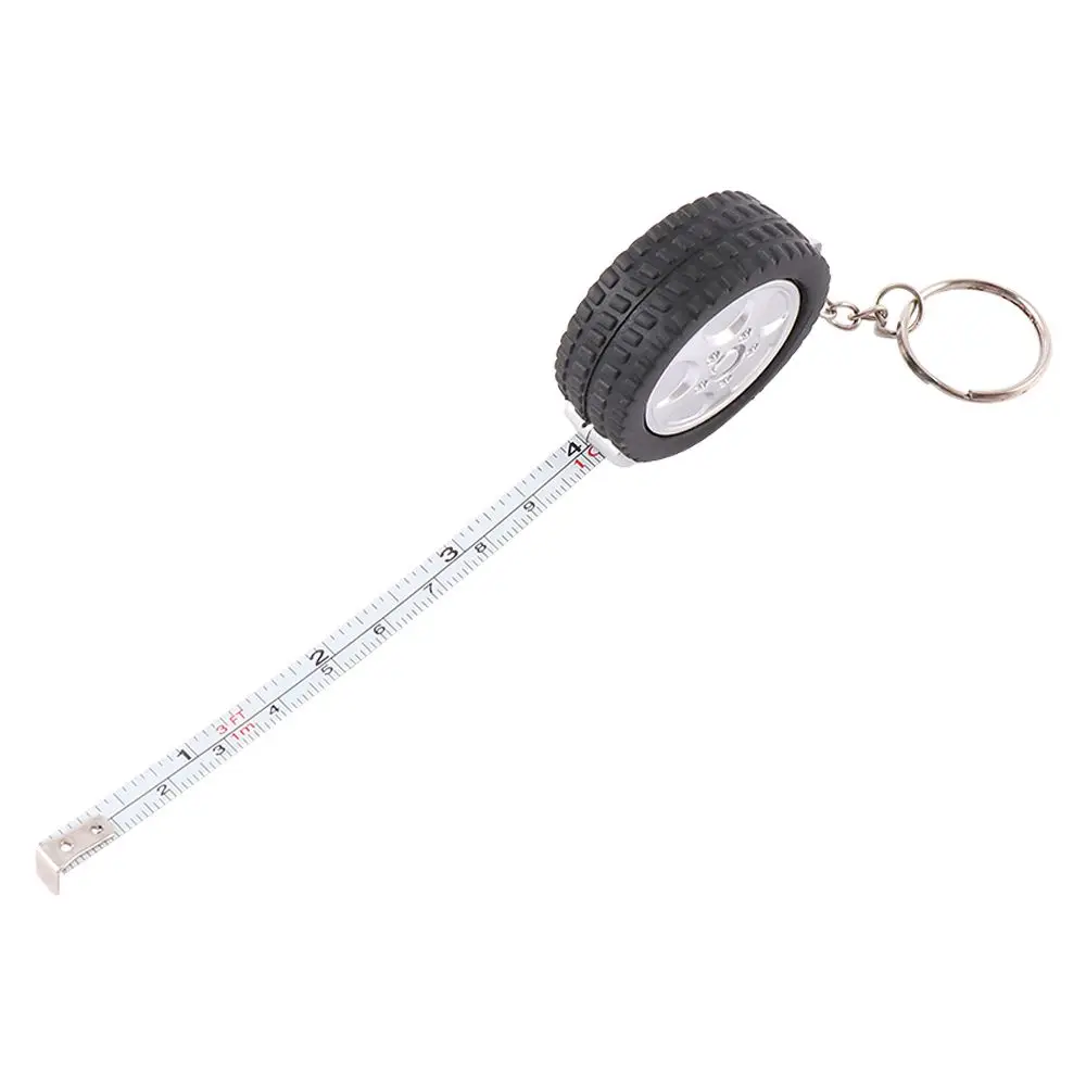 1M Plastic KeyChain Tyre Shaped Measuring Tools Measurement Soft Ruler Tape Measures