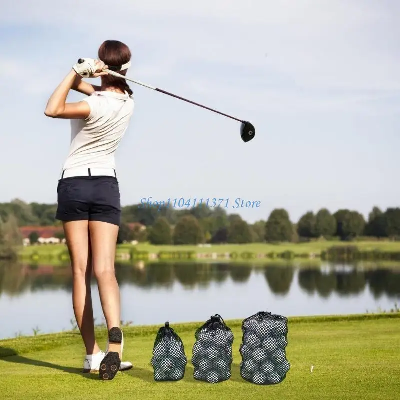 

P9FC Golf Ball Bag Mesh Drawstring Bag Nylon Storage Bag Sports Mesh Bag Practical Golf Mesh Bag Golf Accessories