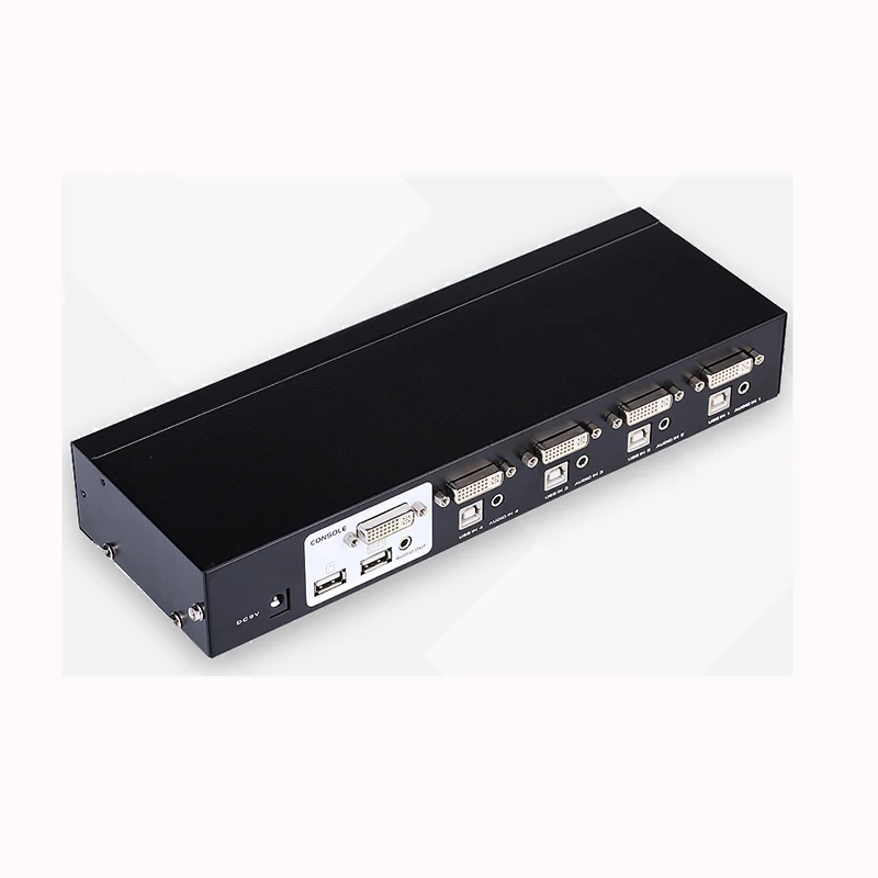 Support Wireless USB Keyboard And Mouse 4 Port Dvi Kvm Switch