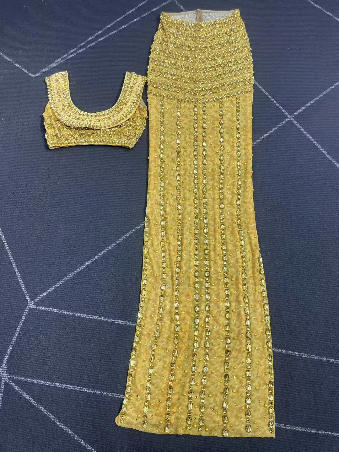 مثير حجر الراين سترة أعلى التنانير الطويلة 2 قطعة مجموعات النساء مصر كليوباترا تأثيري حلي تظهر مهرجان الزي مساء حفلة موسيقية اللباس #6