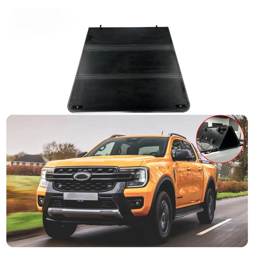 Pickup Truck Bed Three Trifold Hard Tri Fold for Adventure Tri Folding Tonneau Cover forford ranger next gen tonneau Wildtrak