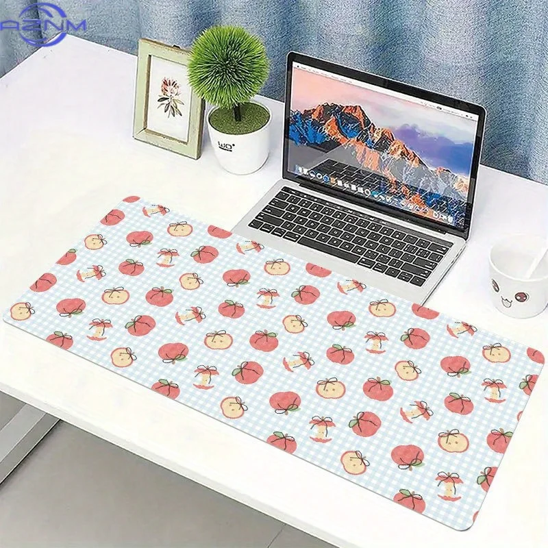 1pc a Cartoon-Themed Apple Mouse Pad Measuring  cm, Featuring a Non-Slip Extended Design, an Adorable Bow Pattern, Perfect for D