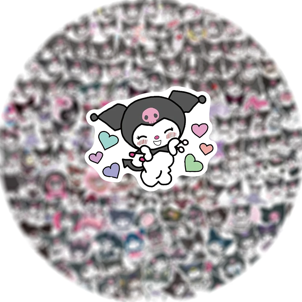 50/100/200Pcs Kawaii Anime Sanrio Kuromi Stickers Skateboard Guitar Suitcase Motorcycle Graffiti Decal Waterproof Sticker Toys