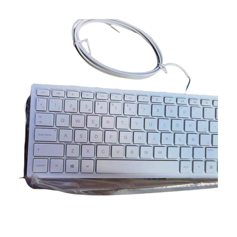 Latin Spain layout white wired keyboard and mouse set for HP TPC-P001K TPC-P001M