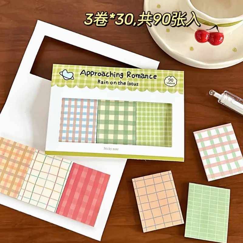 New Plaid Combination  Note Romance Series Hand Account Decoration Basic Material Paper Note Paper Kawaii Stationery Stationery