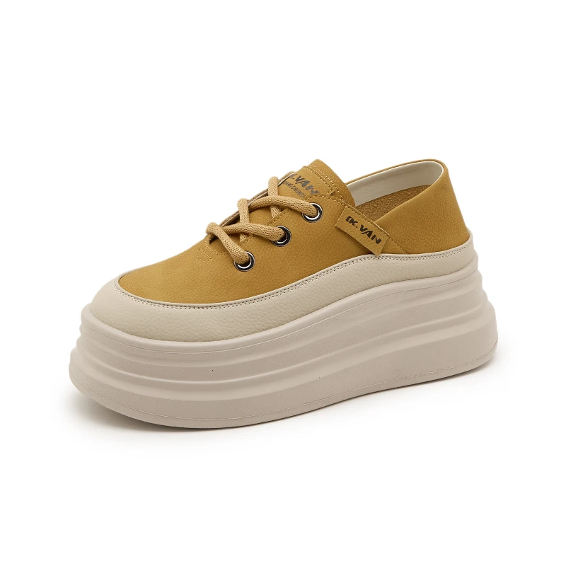 Picture 7: Womens Platform Slip On Mule Sneakers Hidden Heel Lift Lace Up Casual Shoes In Multiple Colors Daily Wear Comfortable Versatile