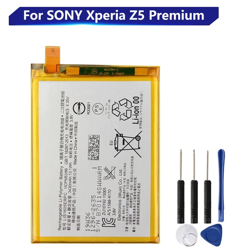 

Сменный аккумулятор LIS1605ERPC для SONY Xperia Z5 Premium Z5P Dual E6853 E6883 E6833, перезаряжаемая батарея 3430 мАч