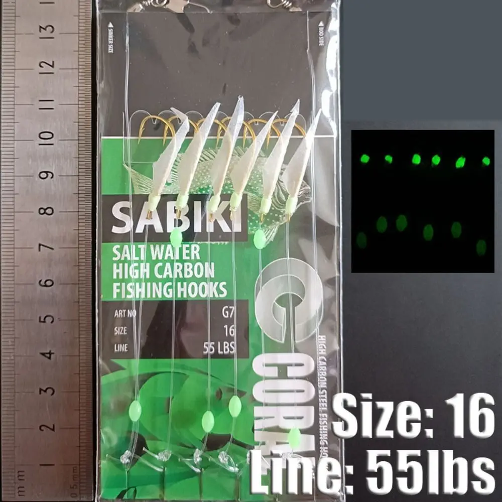 

Cod With Barb Fishing Sabiki Rigs Noctilucent Light Luminescent Lunker Sabiki Lure Strong Anti-rust Fly Fishing