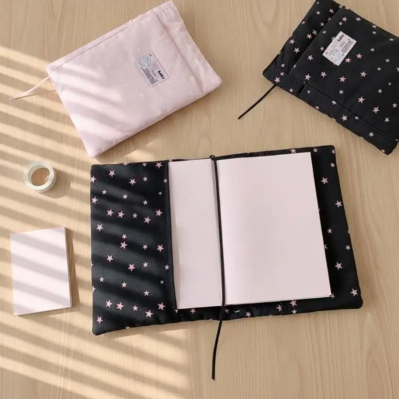 Portable Star Print Book Sleeve Multipurpose Stain-resistant Notebook Protector Cover for All Age Students