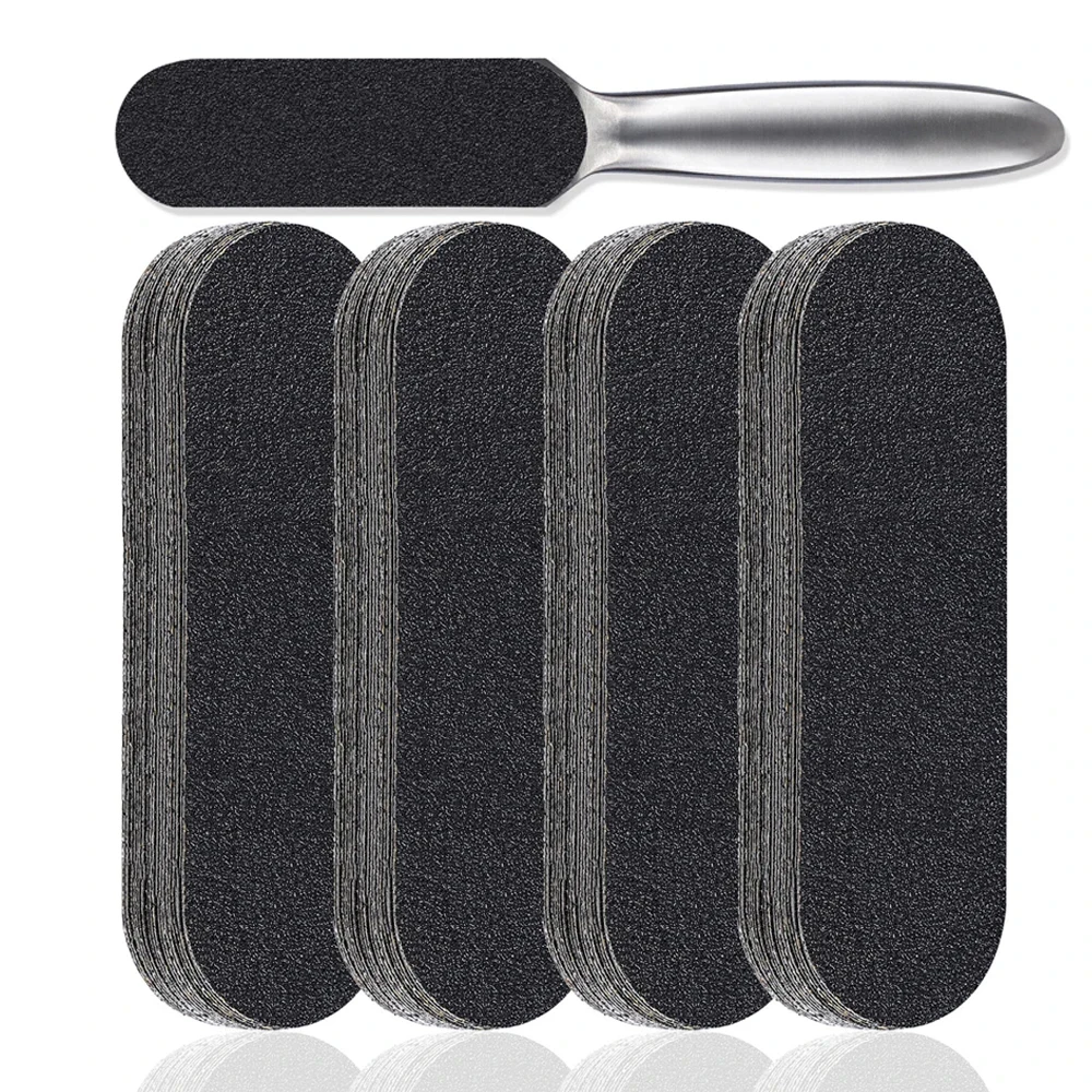 1/20/21pcs Pedicure Feet Care Metal Handle Foot and Coarse of Fine For Refill Files Grit Sanding Grit Cloth Rasp