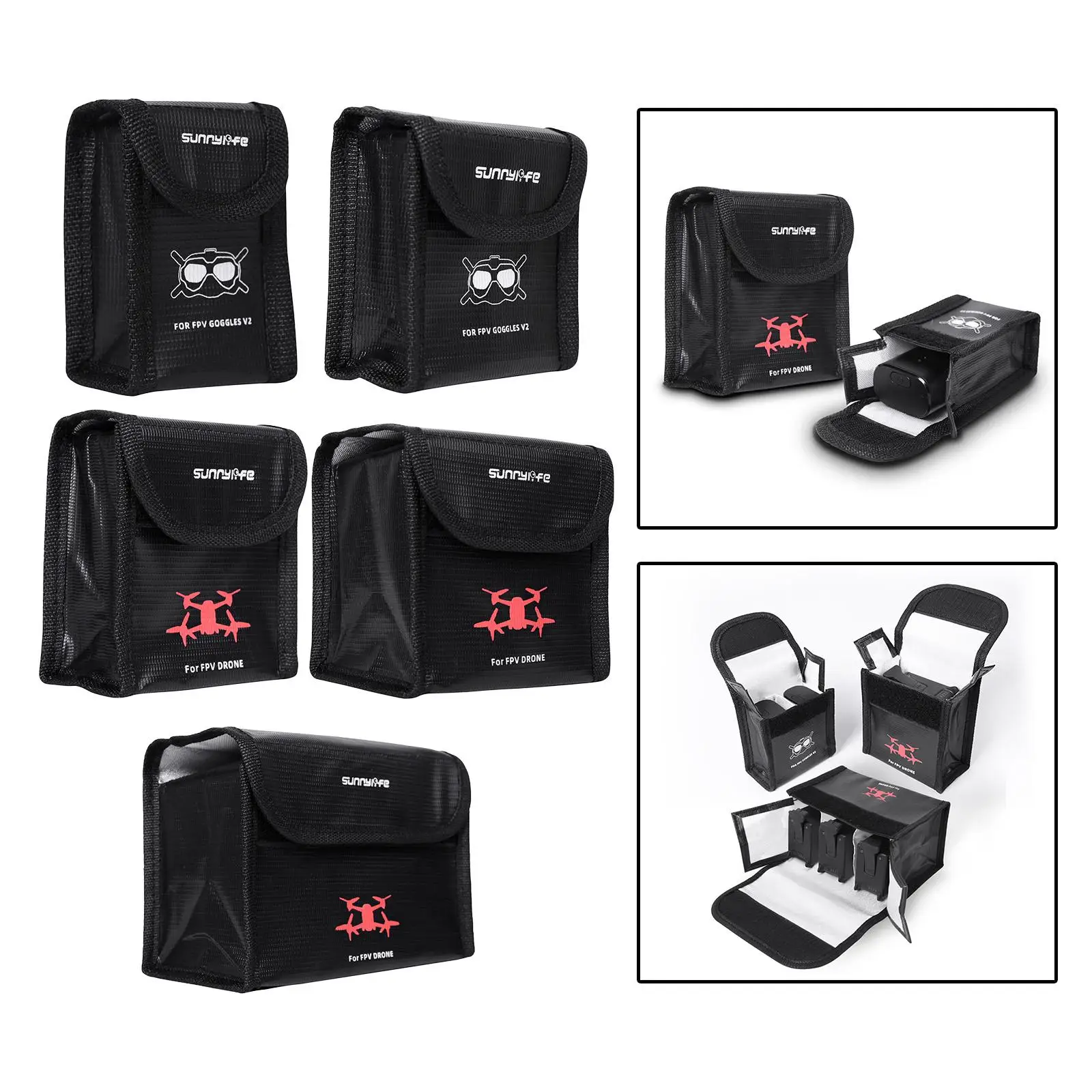 Fireproof Explosionproof Waterproof Storage Battery Safety Bag Charging Protection Pouch Case for DJI FPV Lipo Batteries