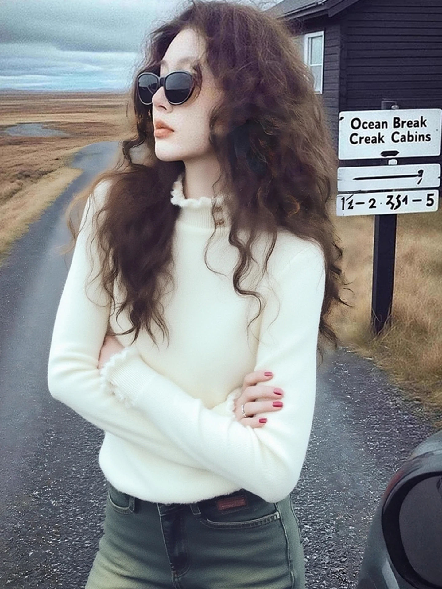 

Шикарный вязаный топ с длинными рукавами, антивозрастной, повседневный, универсальный, утягивающий, базовый слой, в корейском стиле, уникальный и элегантный, зимняя мода