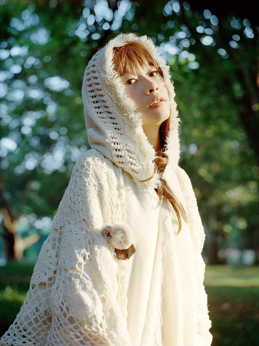 

Cloud Molecule, оригинальное мягкое вязаное пальто с кисточками и капюшоном, весенне-осеннее женское повседневное свободное цветное пальто