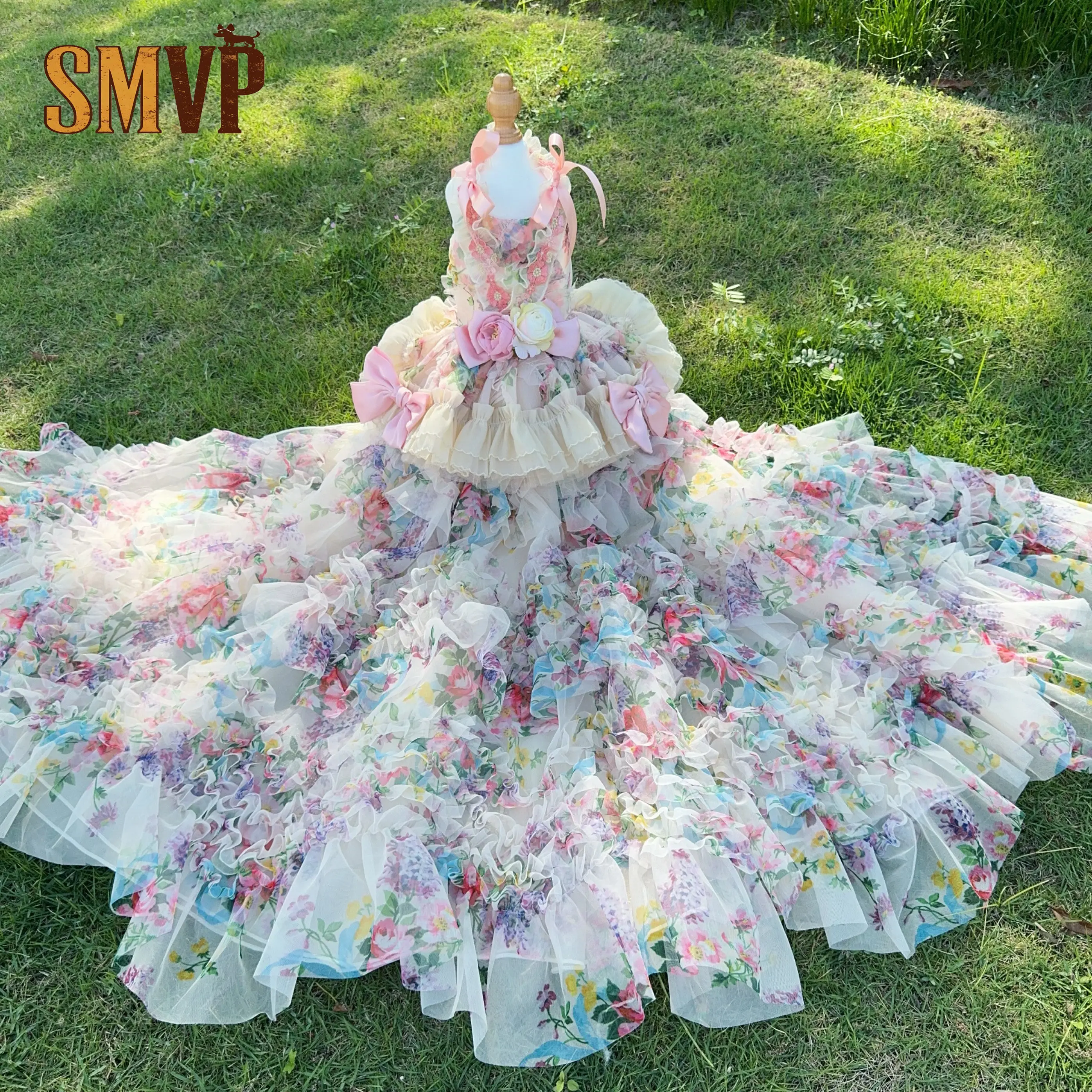 

Original Rose Manor Detachable Long and Short Trailing Cake Dress Kitten Small Medium Large Dog Photography Photo Clothes