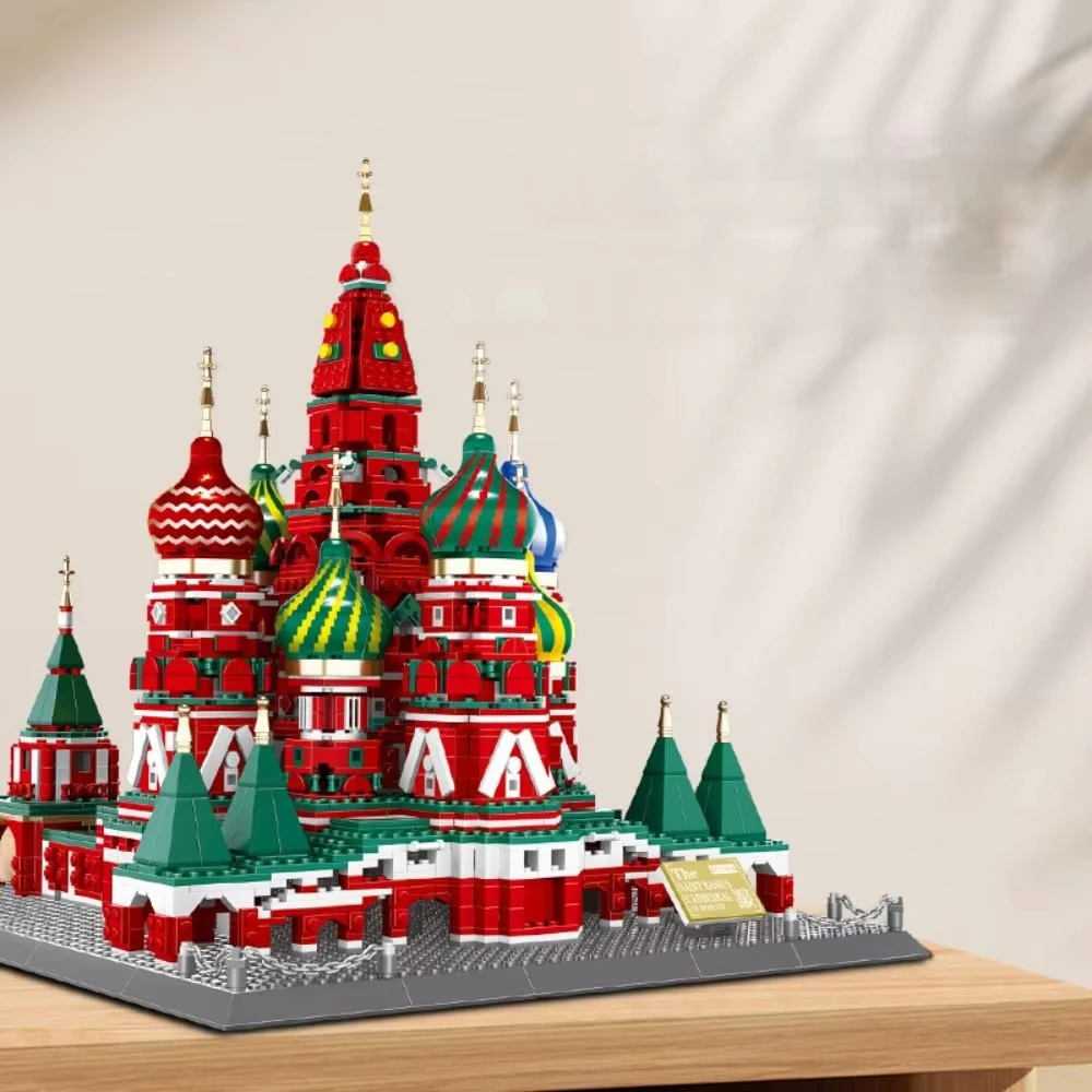 3213PCS Kleurrijke Uienkoepelkathedraal - Prachtig Slavisch Architectuurmodel, Levendige Collector's Art & Display