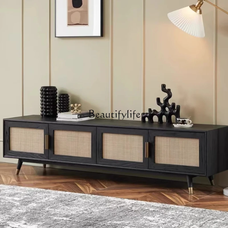 

XX39French TV Nordic retro style living room coffee table dining side solid wood entrance cabinet