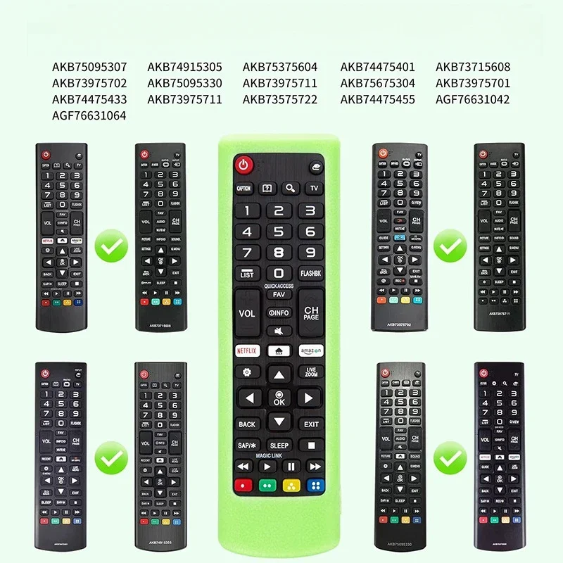 Shockproof Anti-Slip Silicone Shell，Full Wrap Anti-Drop Remote Protective Cover For LG AKB73715608 73975702 Series