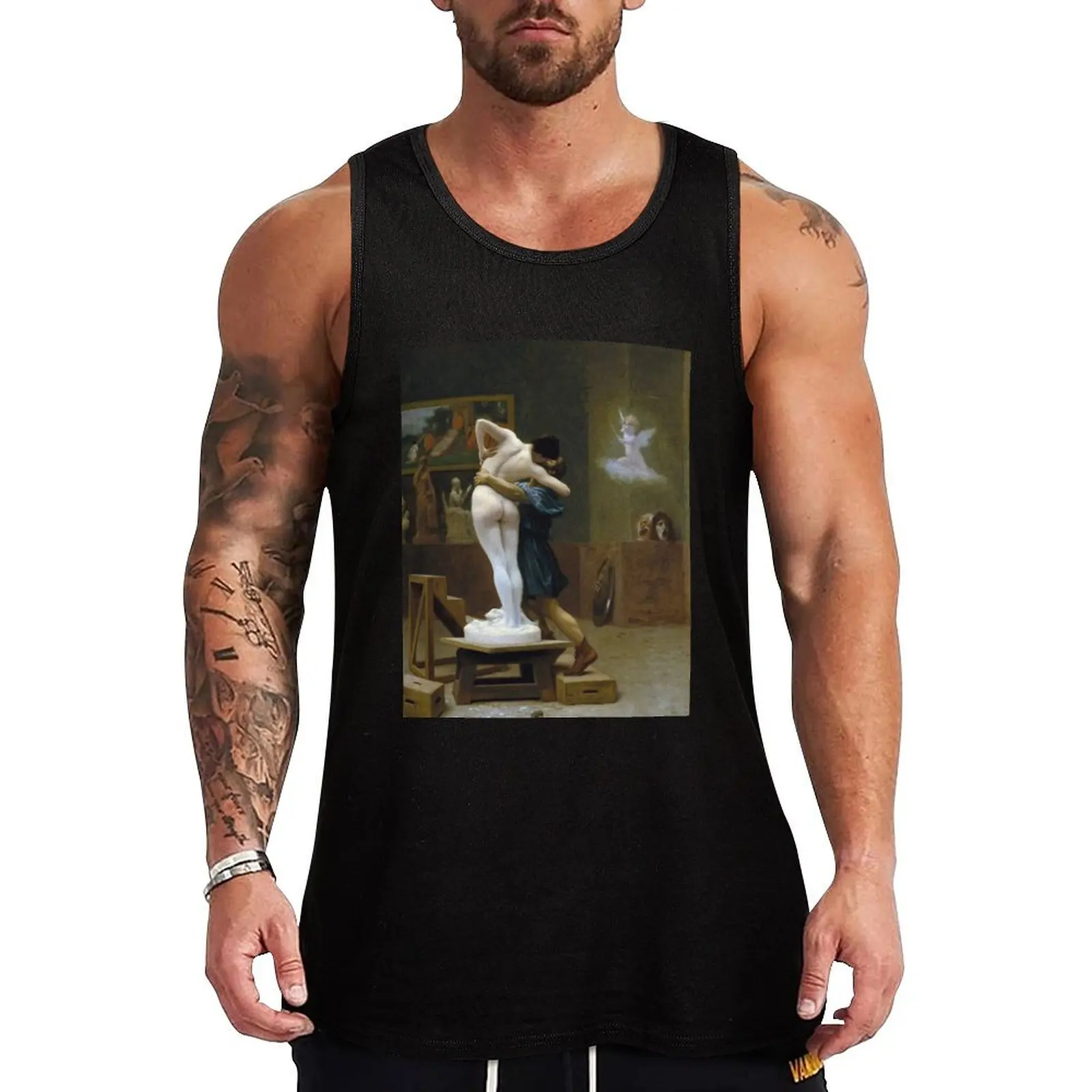 Jean-Leon Gerome - Pygmalion And Galatea Tank Top gym clothing men Top fitness clothing for men