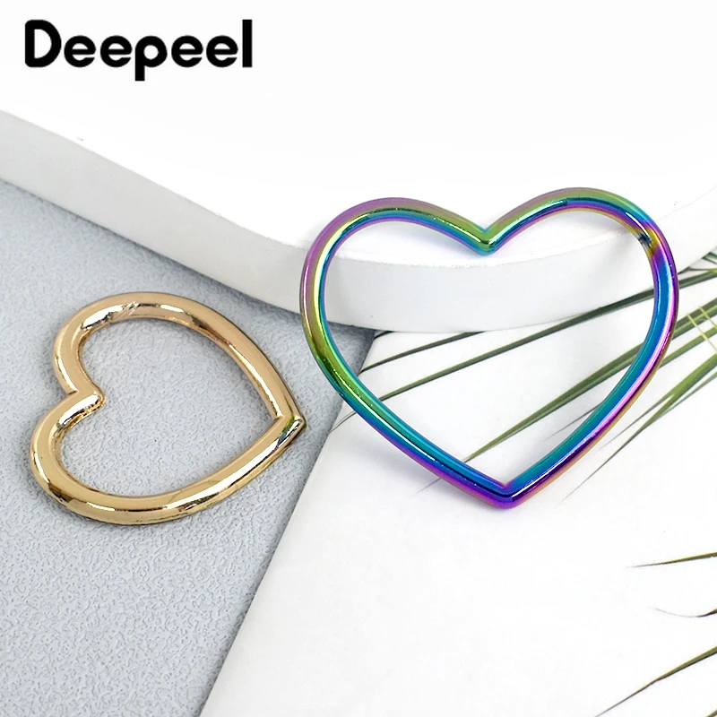 4/10Pcs Deepeel 29/40mm Colored O Ring Hook Metal Heart Shaped Circle Rings Adjust Clasp Bag Strap Webbing Connect DIY Accessory