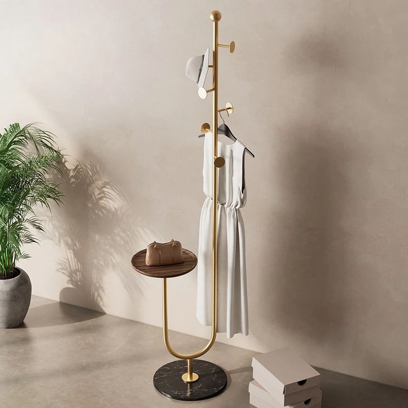 Saxophone Coat Stand Floor Garment Rack Modern Clothes Hanging Storage Organizer Light Luxury Storage Stand with Marble Base