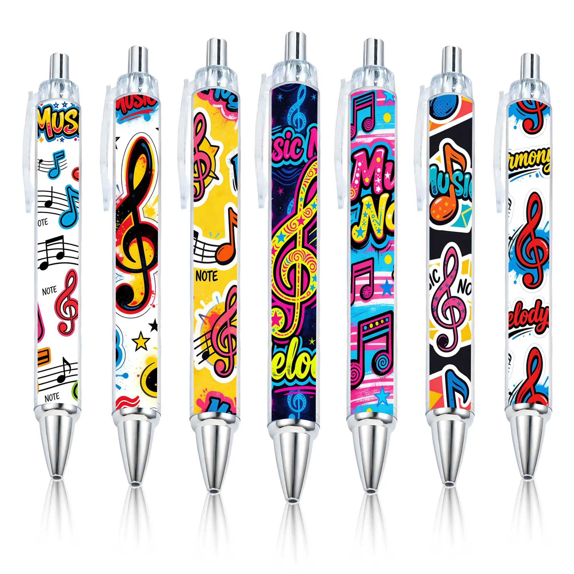 7pcs music note theme press ballpoint pen for students in th