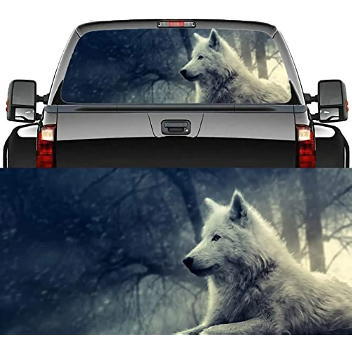 

Wolf Car Badge Emblem Decal Sticker for Most Truck, SUV, Pickup, Lorry, Cars Rear Window Decals Truck Perforated Auto Windshield