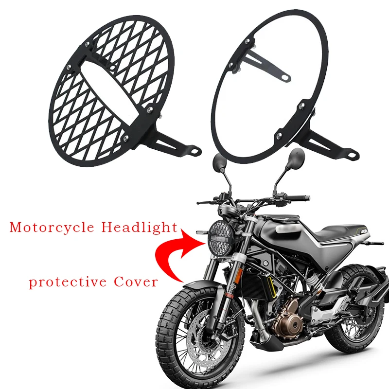 

Motorcycle Metal Headlight Protective Cover Fit For Husqvarna Svartpilen 401 250 Vitpilen 401 Headlight Grille Guard Accessories