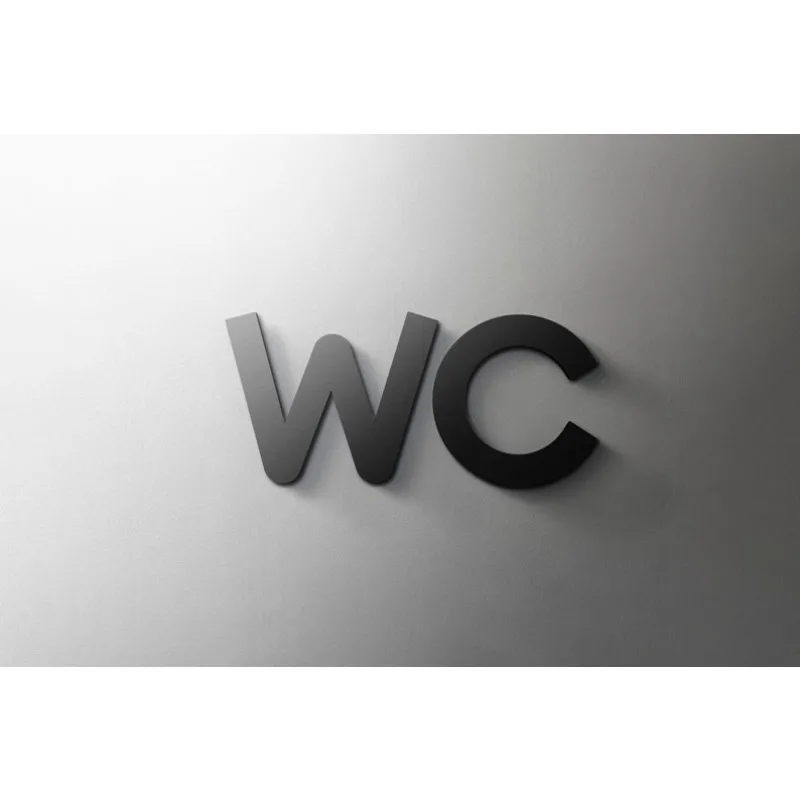 Acrylic Wall Art Toilet Sign, 3mm Minimalist Bathroom Decor, Self Adhesive Restroom Sign for Home Salon Hotel Door