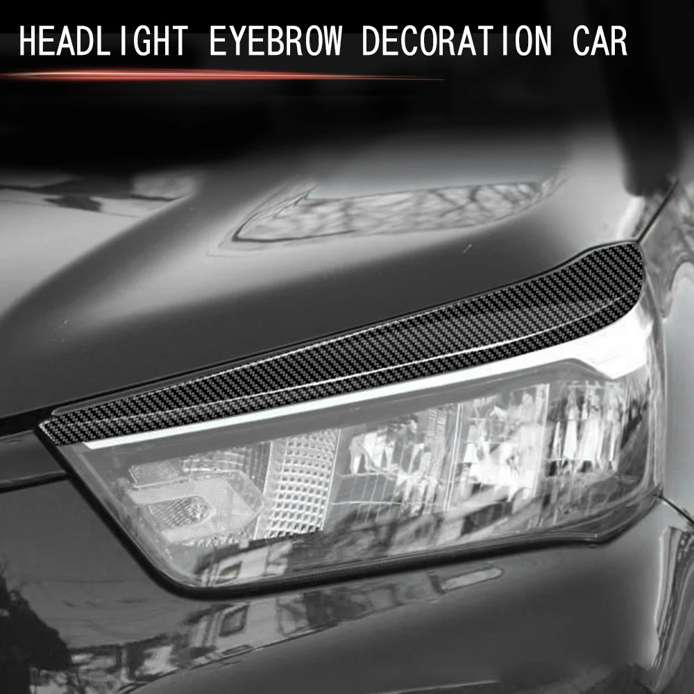 Carbon Fiber Headlights Eyebrows Eyelids Cover Eyelash Head Light Lamp Stickers for Toyota Raize 200 Series